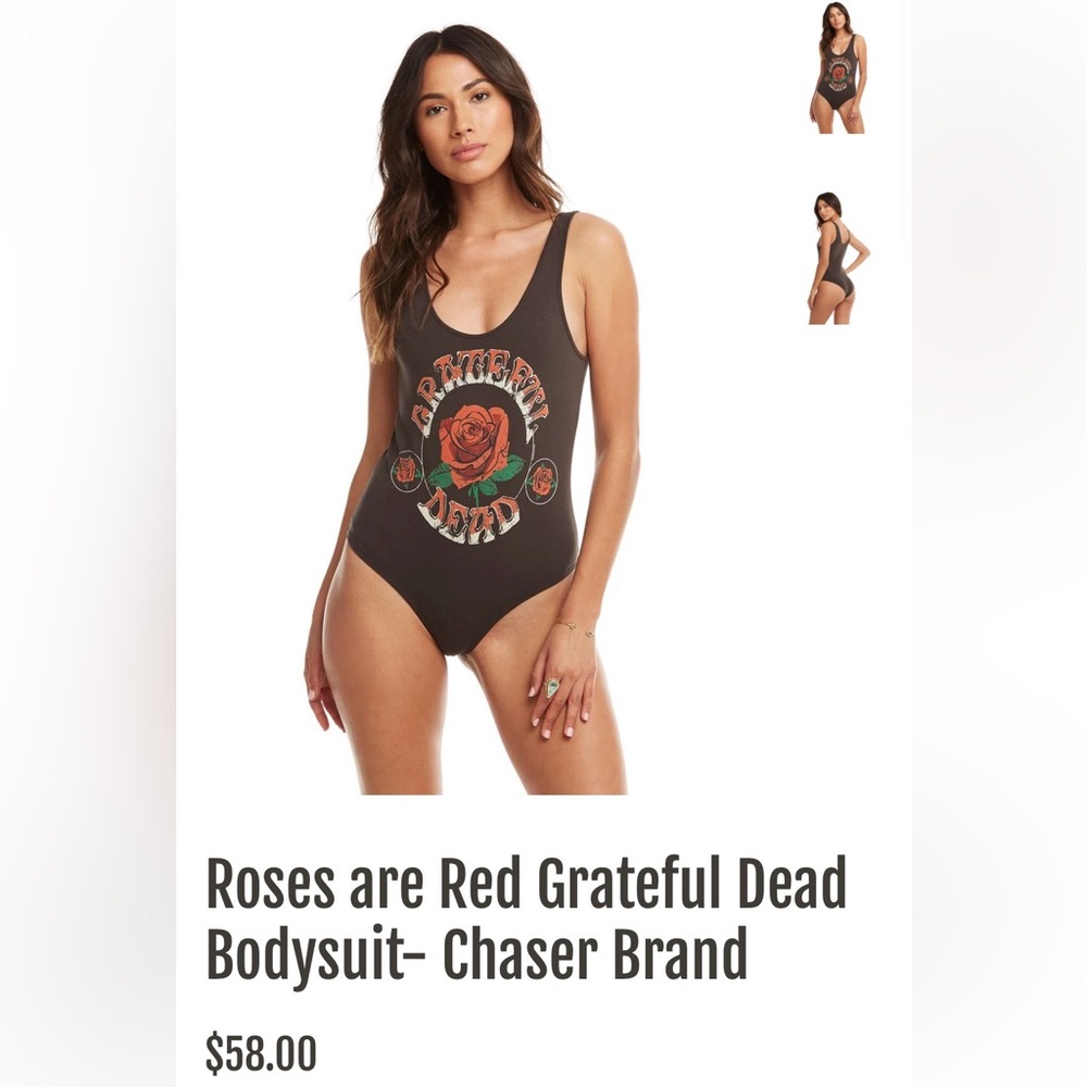 Chaser Black Grateful Dead Bodysuit